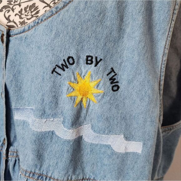 Vintage Denim Noah's Ark Button Down Dress size 20 - Picture 5 of 6